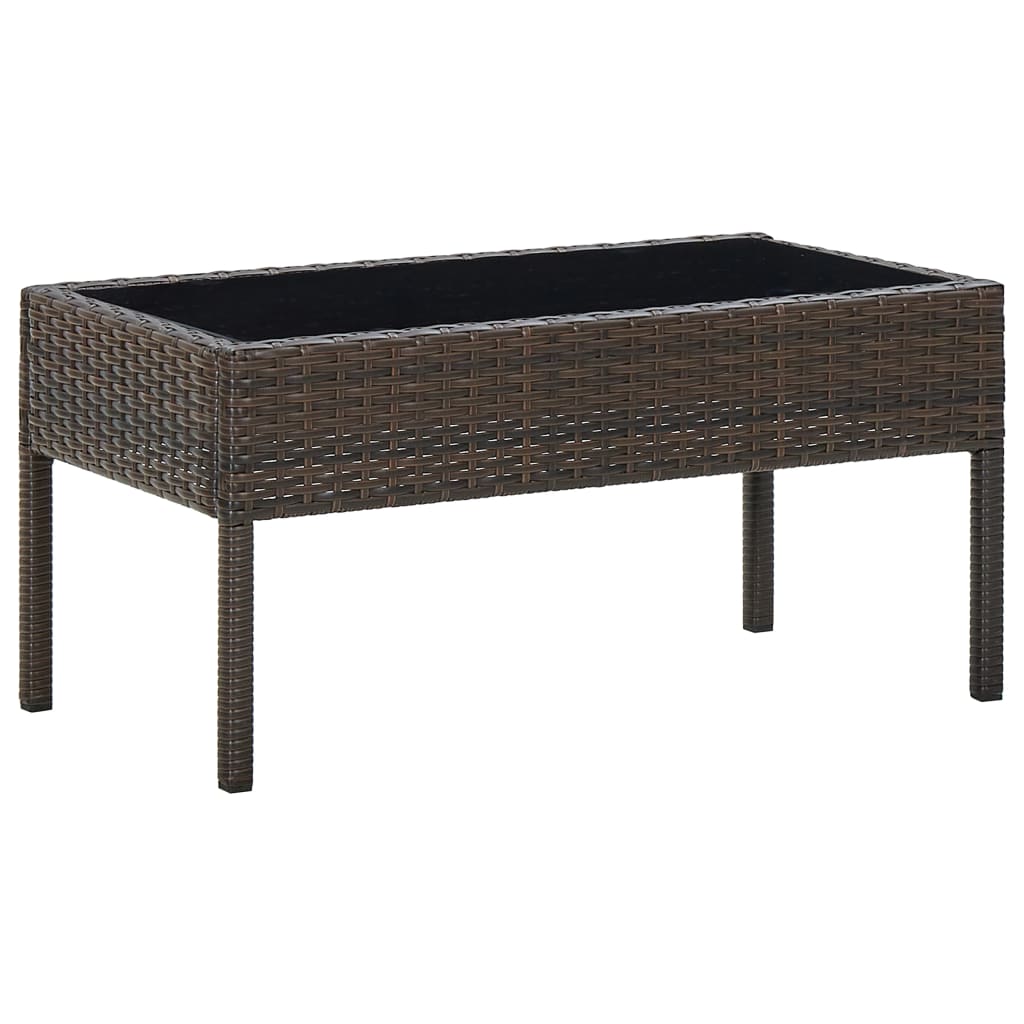 havebord 75x40x37 cm polyrattan brun