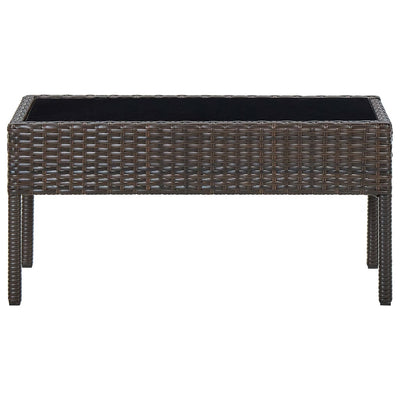 havebord 75x40x37 cm polyrattan brun