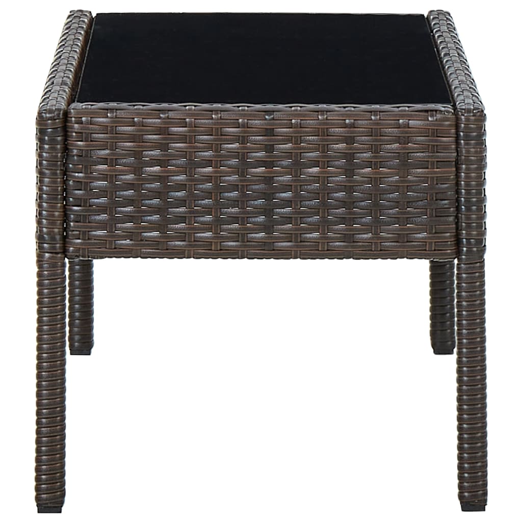 havebord 75x40x37 cm polyrattan brun