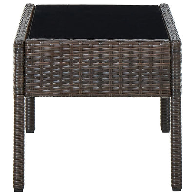 havebord 75x40x37 cm polyrattan brun