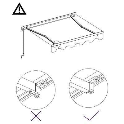 automatisk foldemarkise 350 x 250 cm blå og hvid