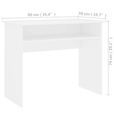 skrivebord 90x50x74 cm konstrueret træ hvid