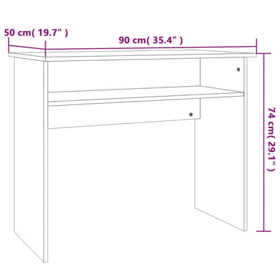 skrivebord 90x50x74 cm konstrueret træ sonoma-eg