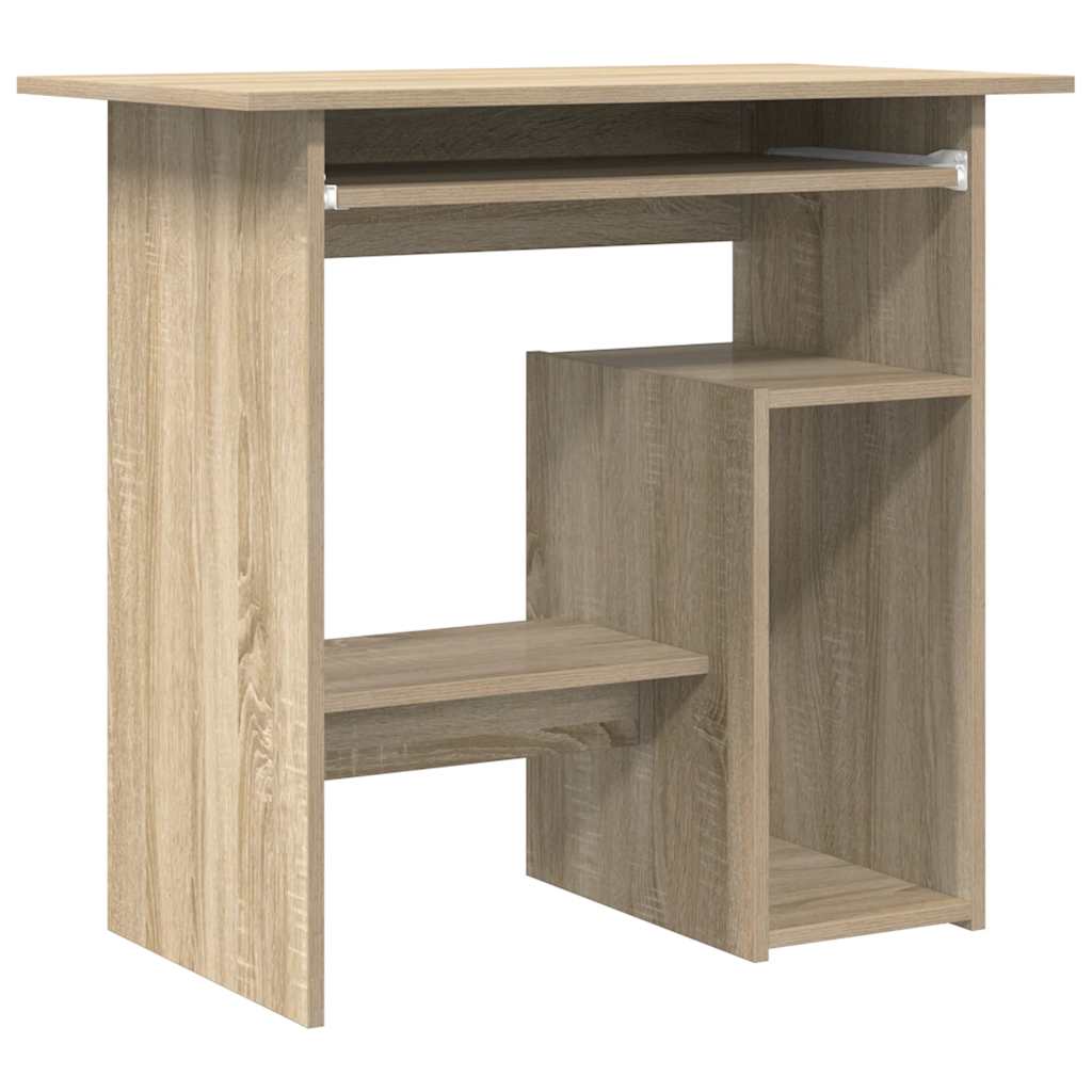 skrivebord 80x45x74 cm konstrueret træ sonoma-eg