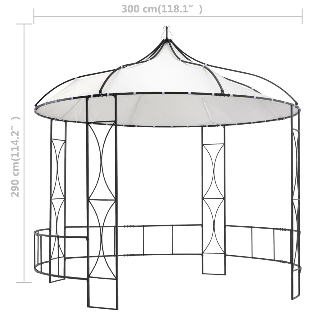 pavillon 300x290 cm rund hvid