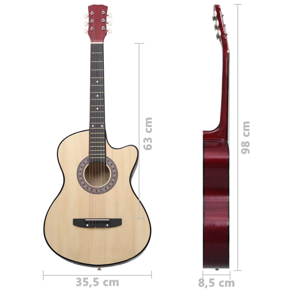 western akustisk guitar med 6 strenge 38" lindetræ