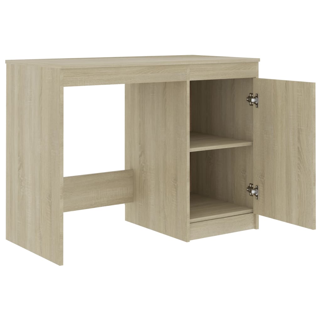 skrivebord 100x50x76 cm konstrueret træ sonoma-eg