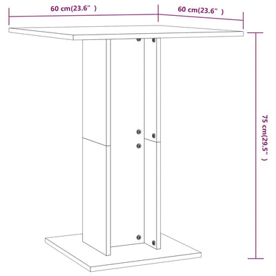 bistrobord 60x60x75 cm konstrueret træ hvid