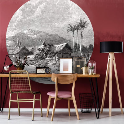 WallArt tapetcirkel Landscape of Guadeloupe 190 cm