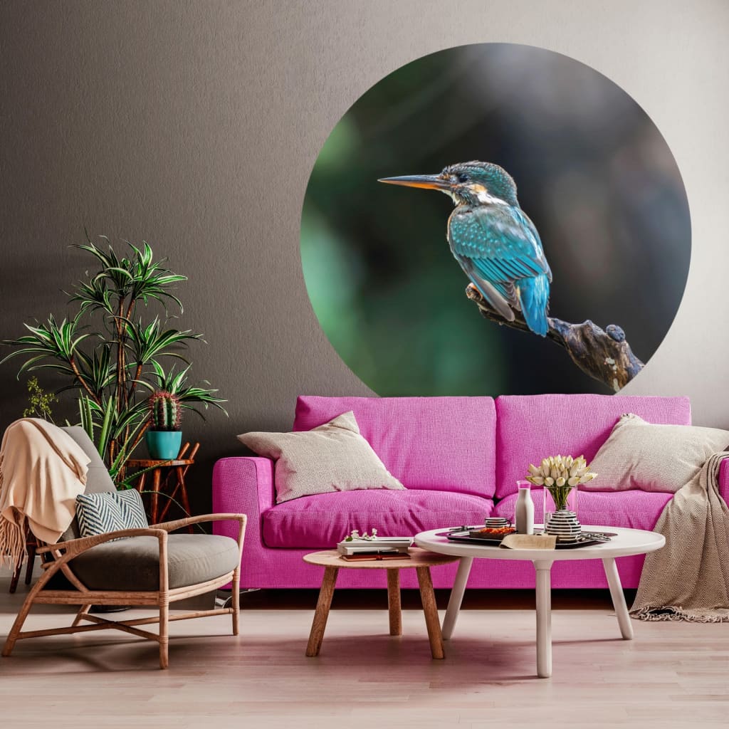 WallArt tapetcirkel The Kingfisher 142,5 cm