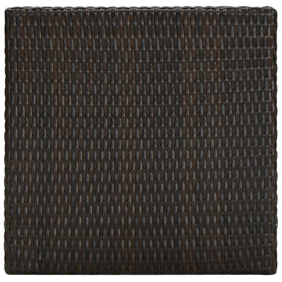 barbord til haven 60,5x60,5x110,5 cm polyrattan brun