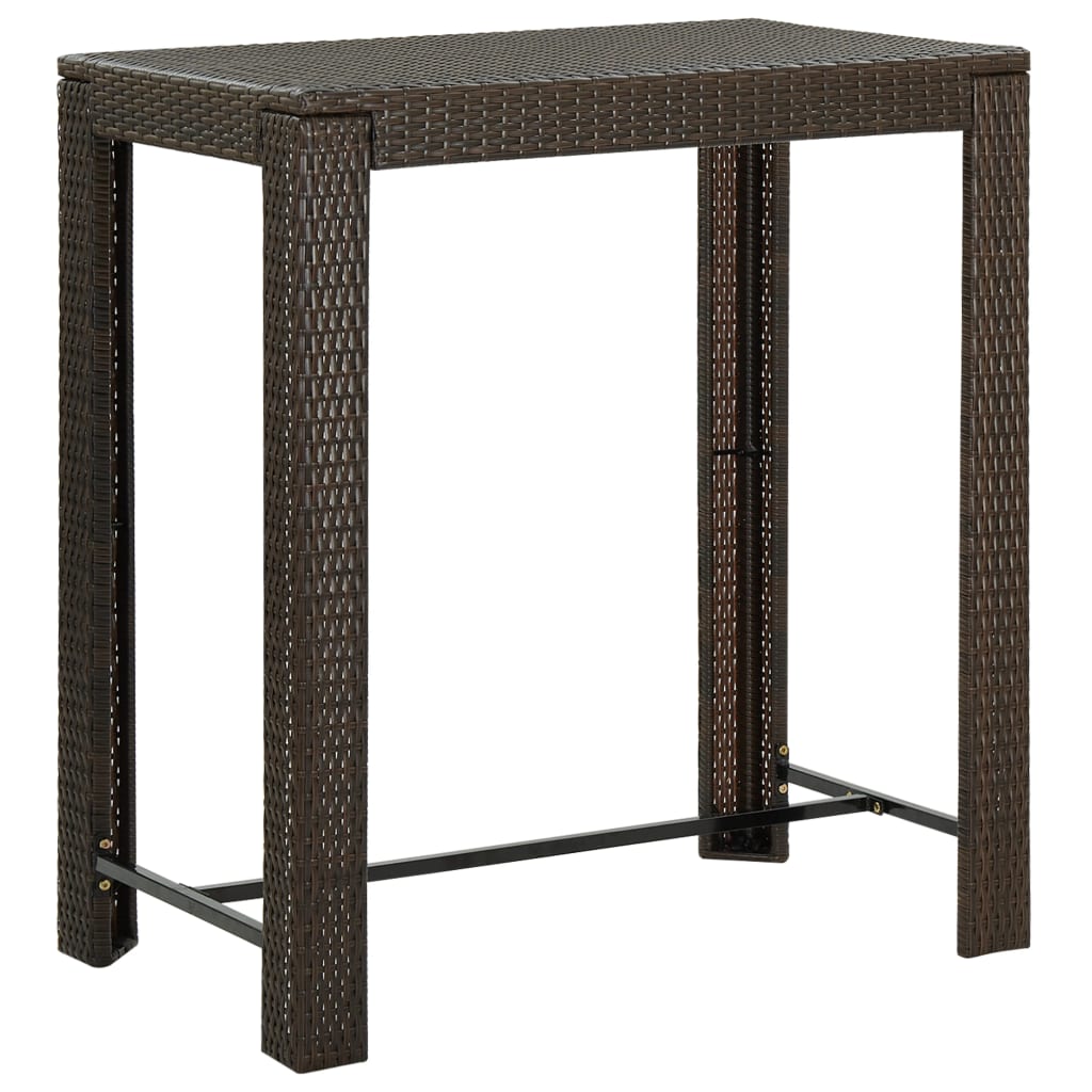 barbord til haven 100x60,5x110,5 cm polyrattan brun