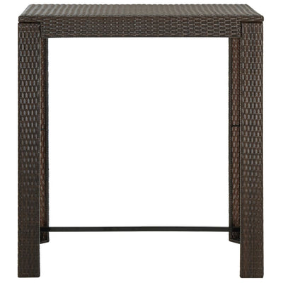 barbord til haven 100x60,5x110,5 cm polyrattan brun