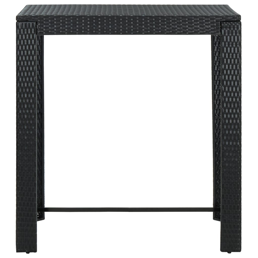 barbord til haven 100x60,5x110,5 cm polyrattan sort