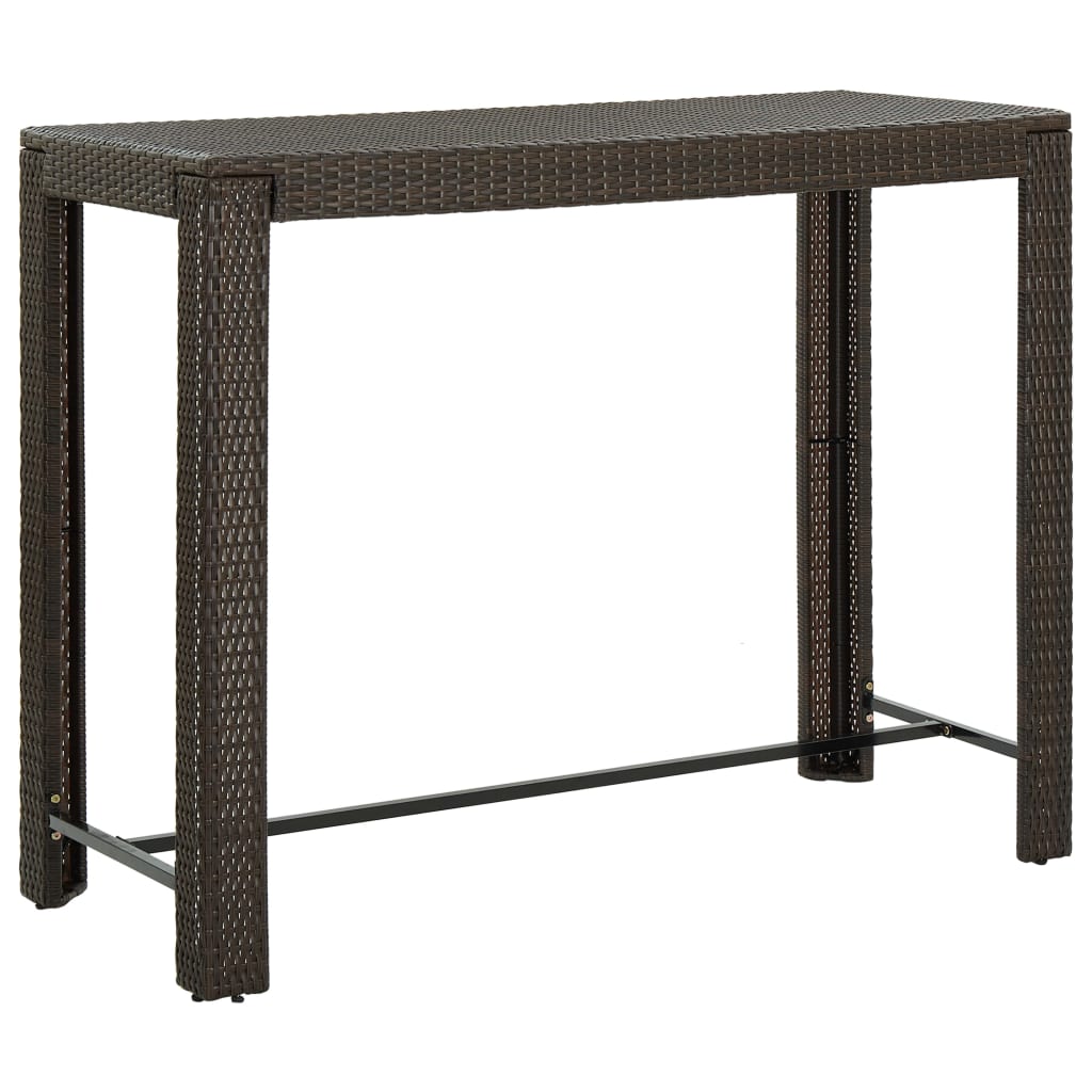 barbord til haven 140,5x60,5x110,5 cm polyrattan brun