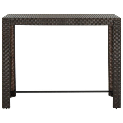 barbord til haven 140,5x60,5x110,5 cm polyrattan brun