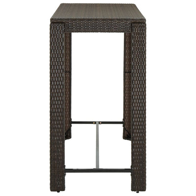 barbord til haven 140,5x60,5x110,5 cm polyrattan brun