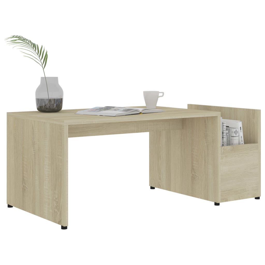 sofabord 90x45x35 cm konstrueret træ sonoma-eg