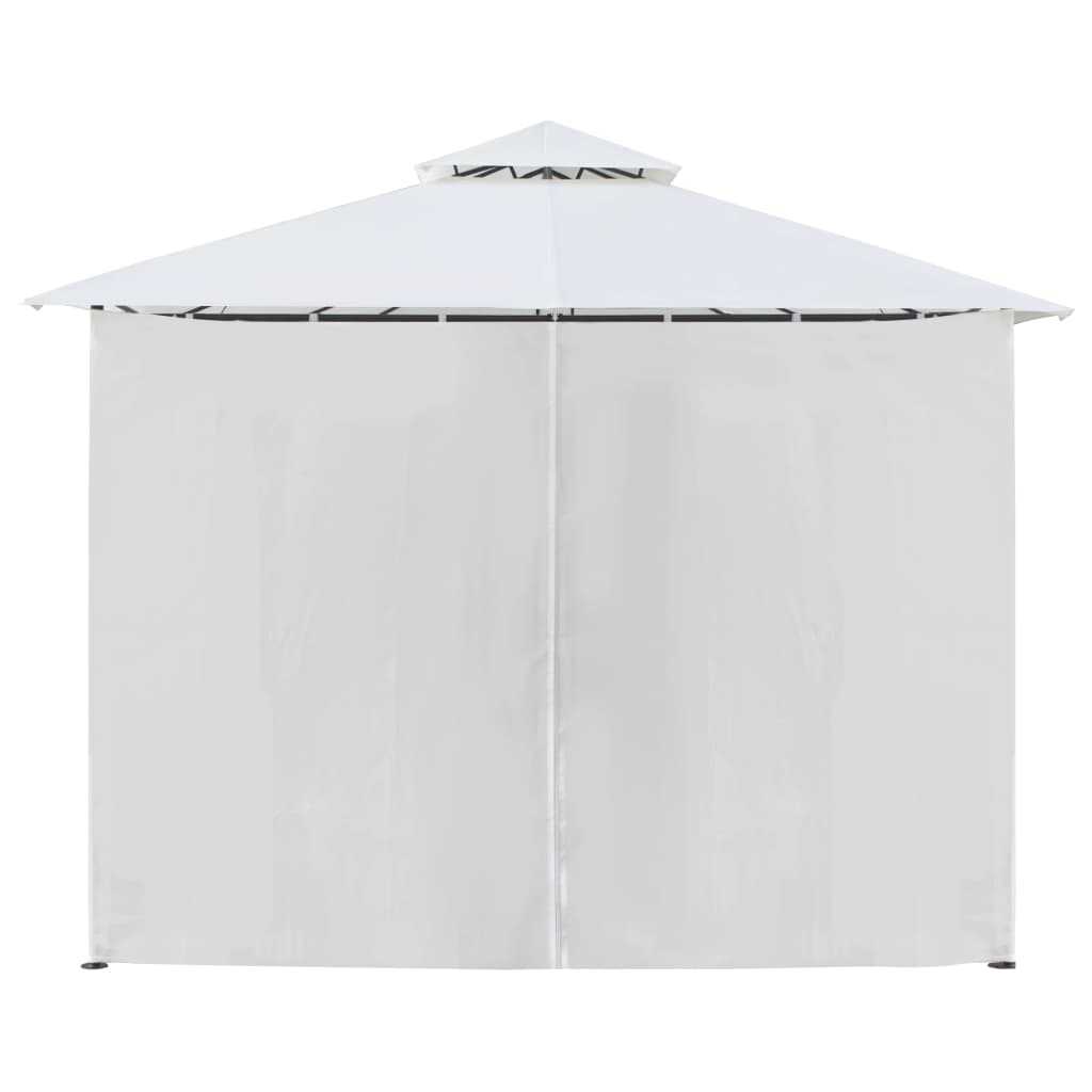 pavillon med gardiner 600x298x270 cm 180g/m² hvid