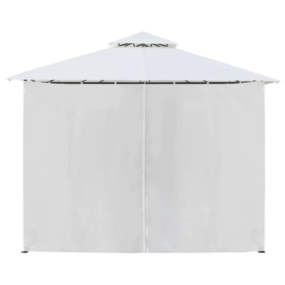 pavillon med gardiner 600x298x270 cm 180g/m² hvid