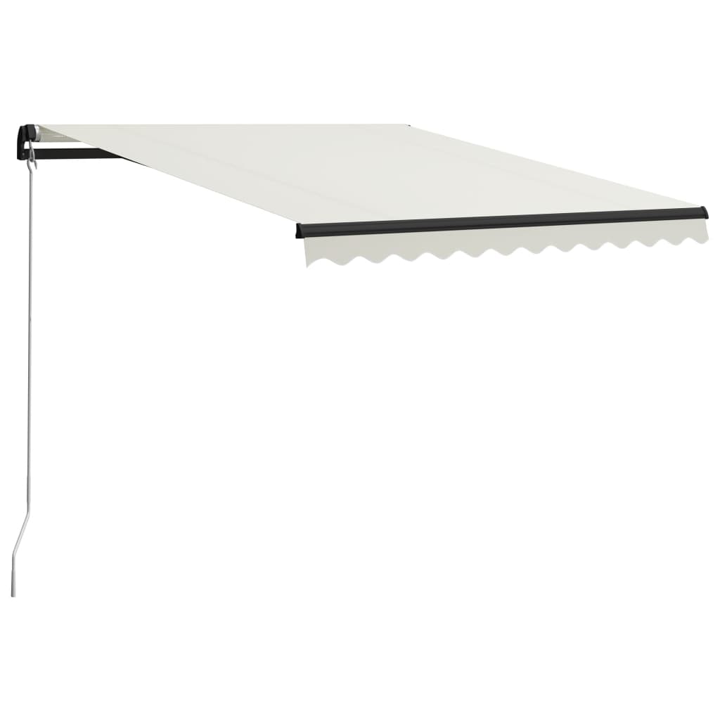 markise m. LED-lys 300x250 cm manuel betjening cremefarvet