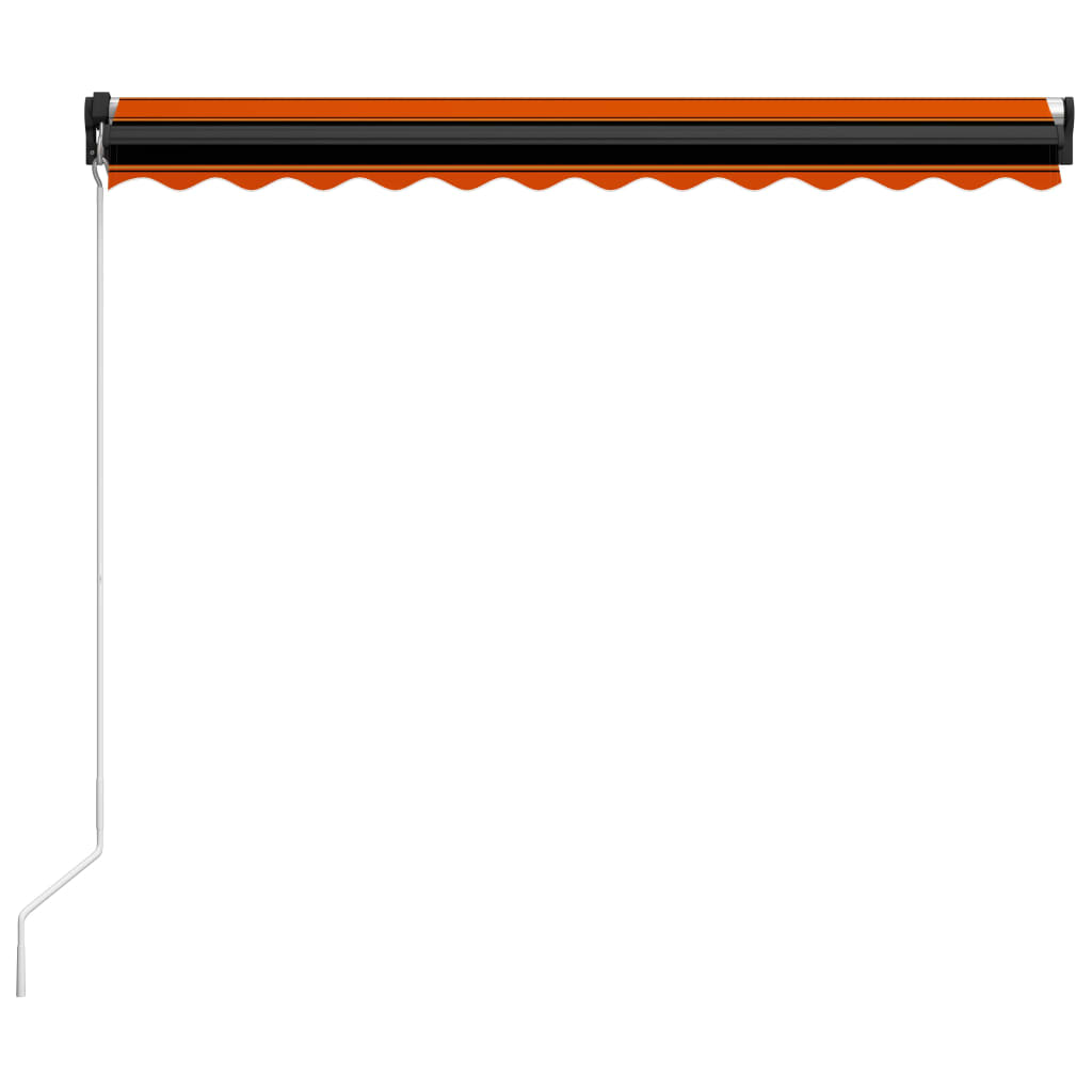 markise m. LED-lys 300x250 cm manuel betjening orange og brun