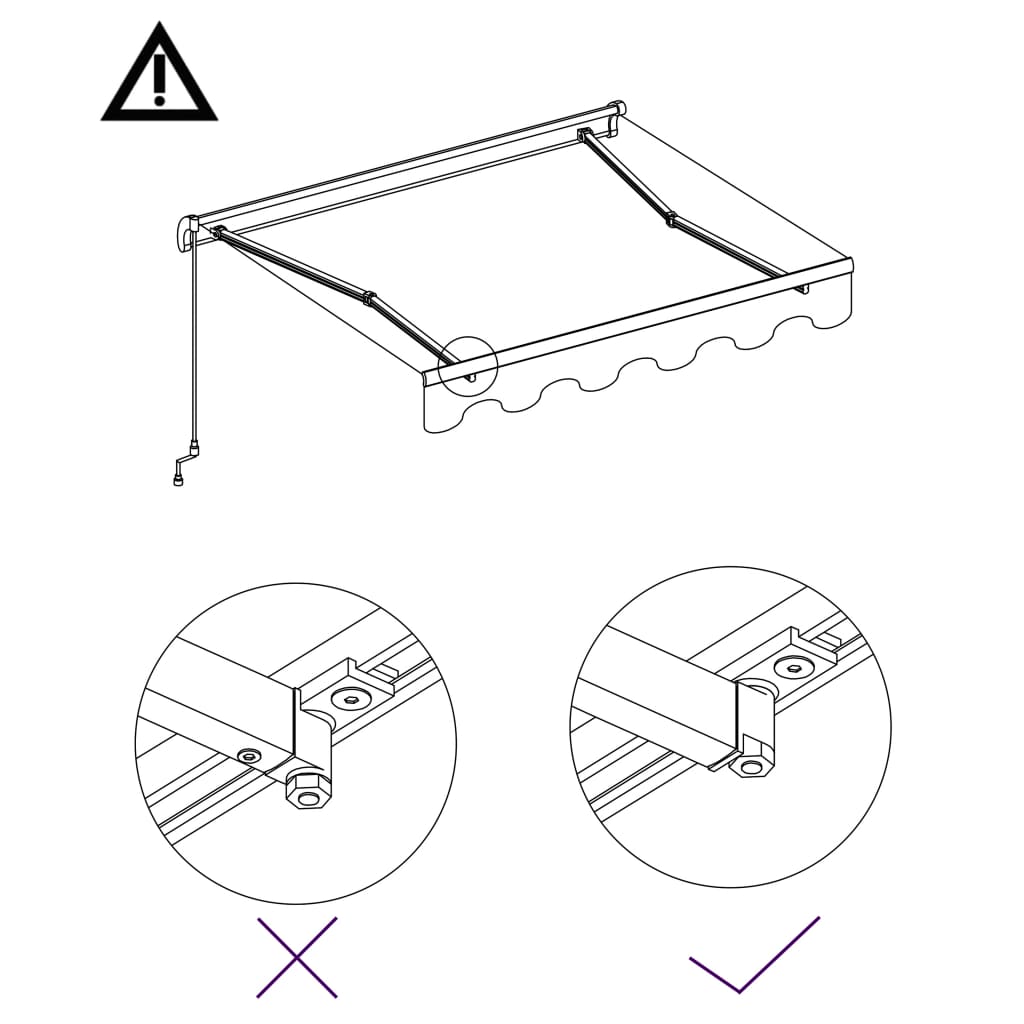 automatisk foldemarkise 450x300 cm blå og hvid