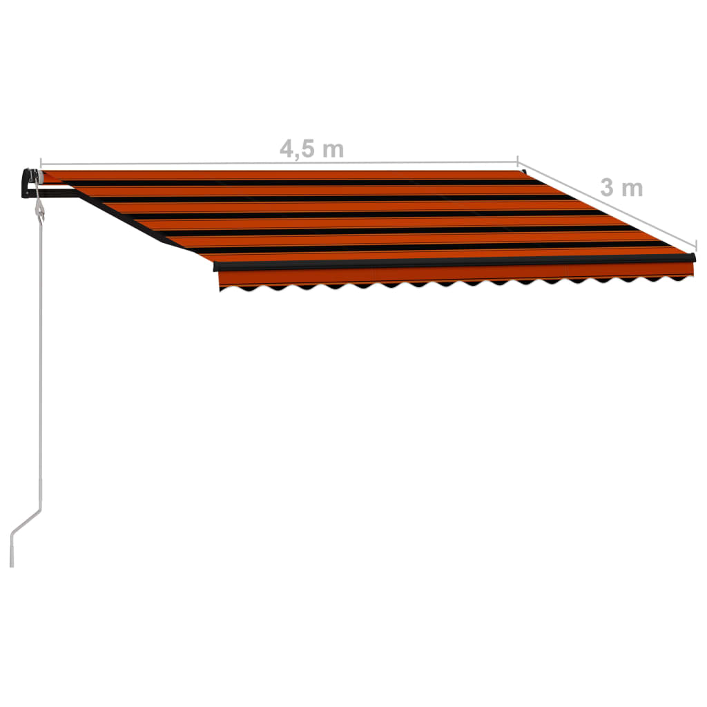 automatisk foldemarkise 450x300 cm orange og brun