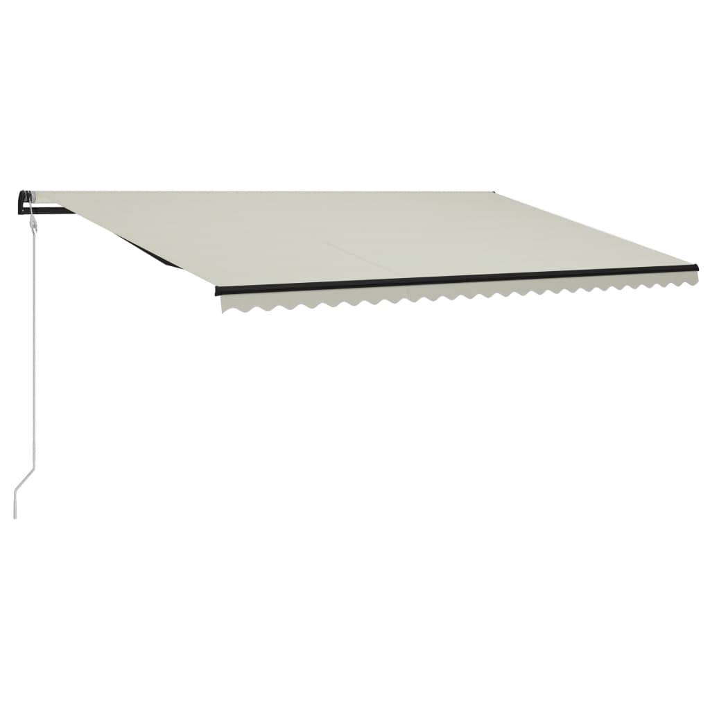 foldemarkise med vindsensor & LED 600x300 cm cremefarvet