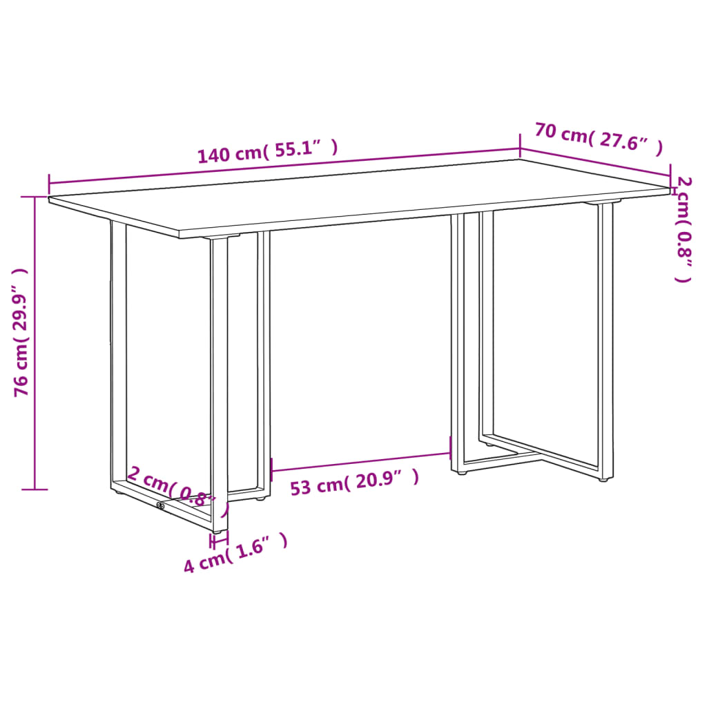 spisebord 140 cm massivt genanvendt træ