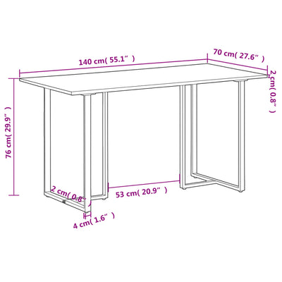 spisebord 140 cm massivt genanvendt træ