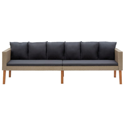 3-personers havesofa med hynder polyrattan beige