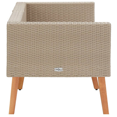 2-personers havesofa med hynder polyrattan beige