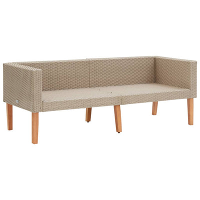 2-personers havesofa med hynder polyrattan beige