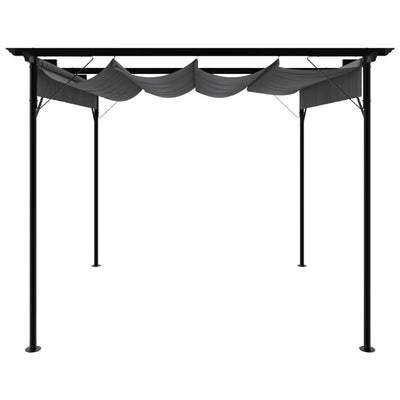 pergola med sammenrulleligt tag 3x3 m 180 g/m² antracitgrå