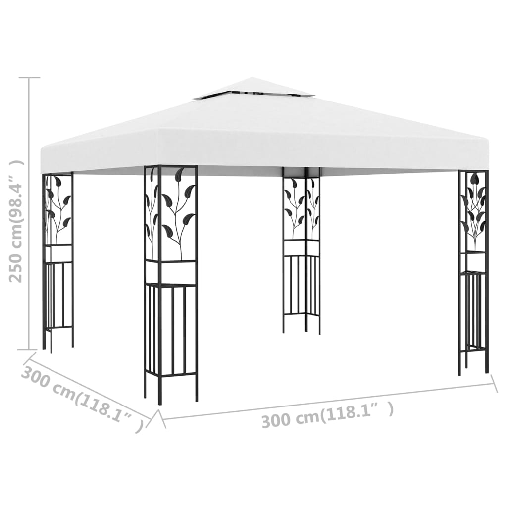 pavillon 3x3 m 180 g/m² hvid