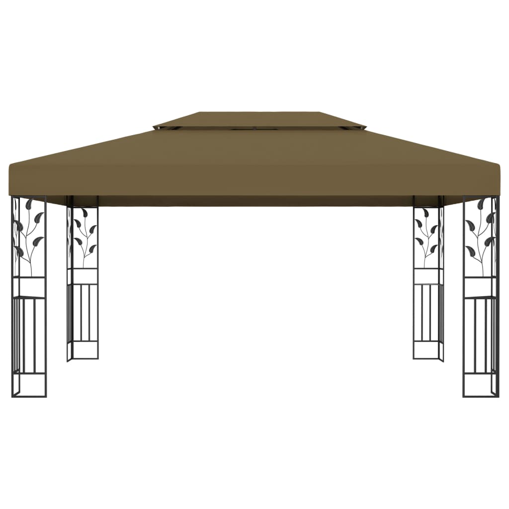 pavillon med dobbelttag 3x4 m 180 g/m² gråbrun