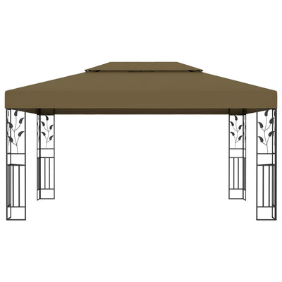 pavillon med dobbelttag 3x4 m 180 g/m² gråbrun