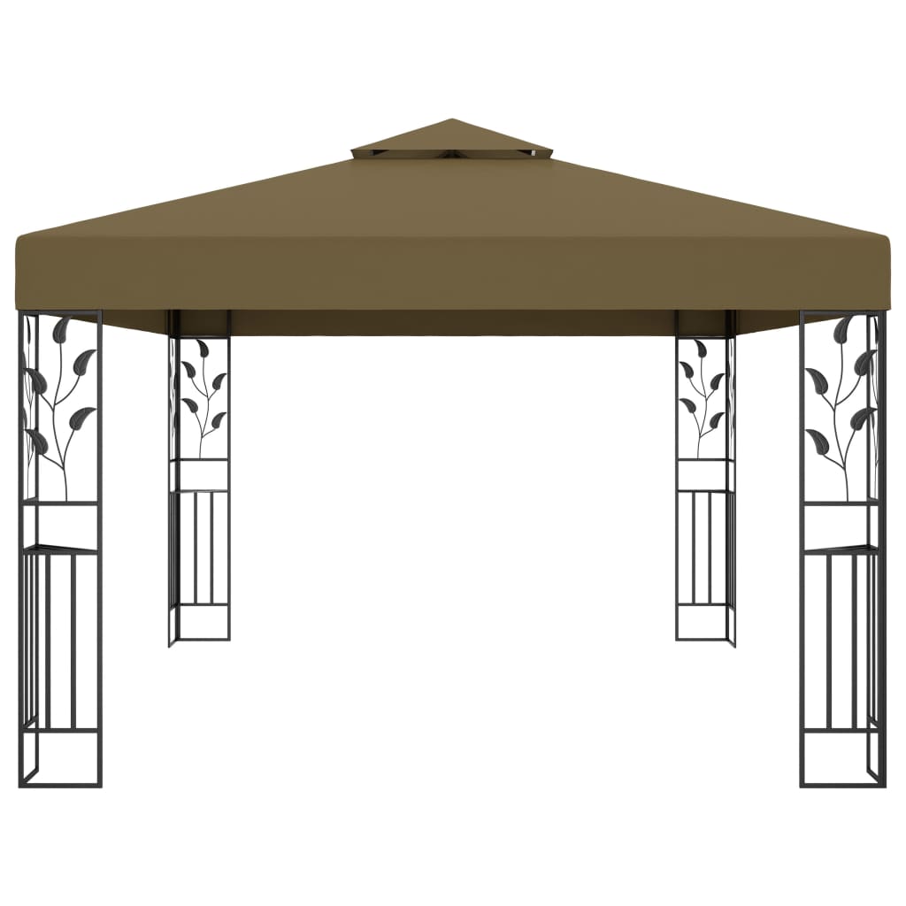 pavillon med dobbelttag 3x4 m 180 g/m² gråbrun