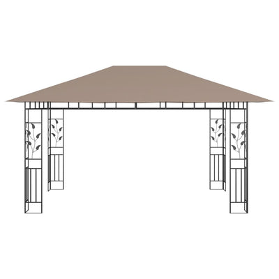 pavillon med myggenet 4x3x2,73 m 180 g/m² gråbrun