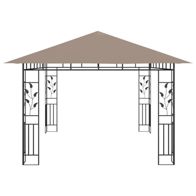 pavillon med myggenet 4x3x2,73 m 180 g/m² gråbrun