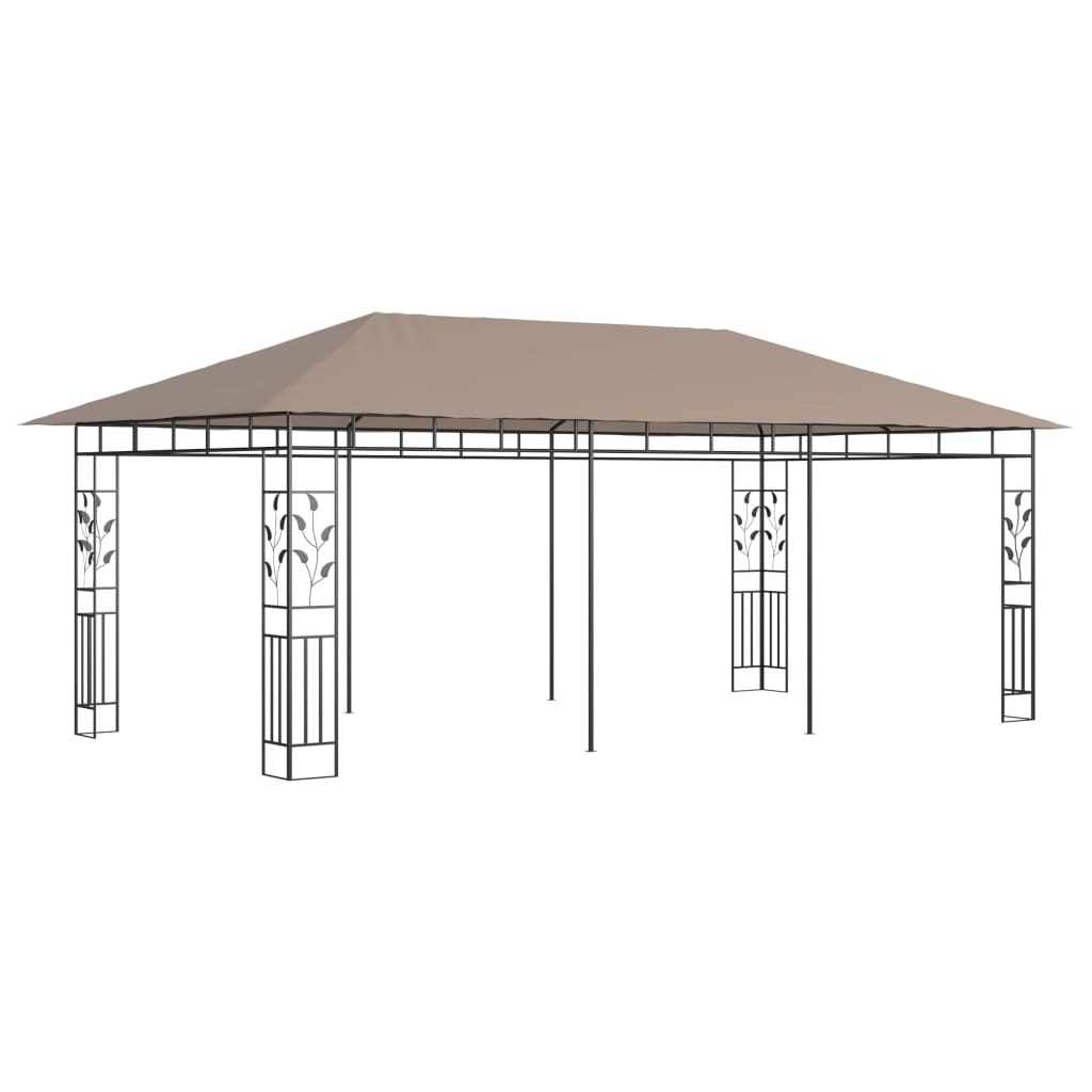 pavillon med myggenet 6x3x2,73 m 180 g/m² gråbrun