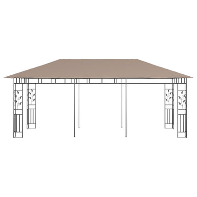 pavillon med myggenet 6x3x2,73 m 180 g/m² gråbrun