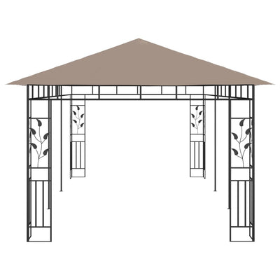 pavillon med myggenet 6x3x2,73 m 180 g/m² gråbrun