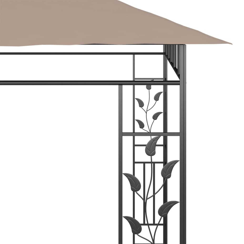 pavillon med myggenet 6x3x2,73 m 180 g/m² gråbrun