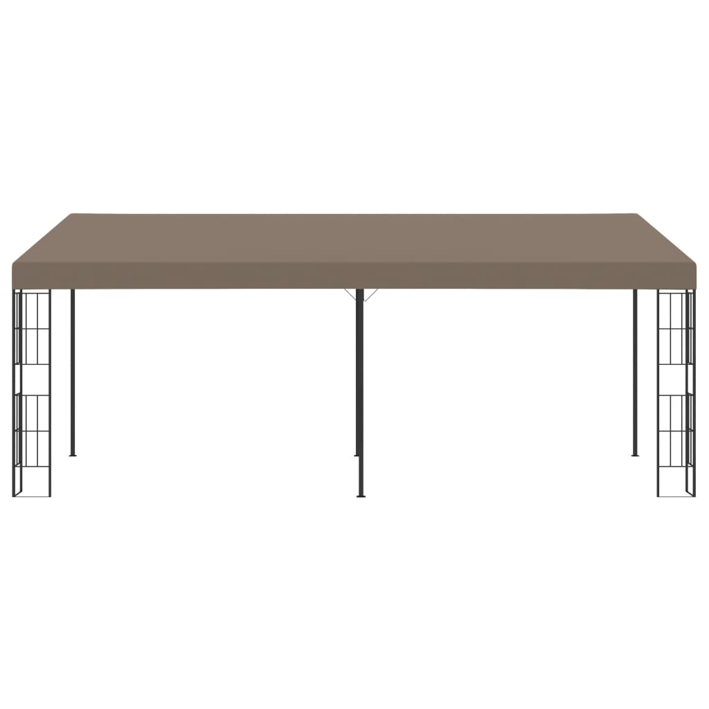 vægmonteret pavillon 6x3 m stof gråbrun