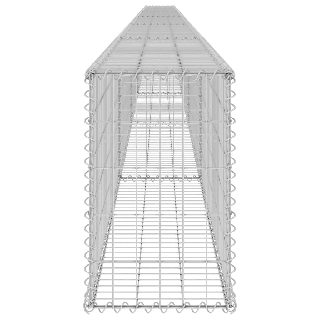 gabionvæg med dæksler 900x30x50 cm galvaniseret stål