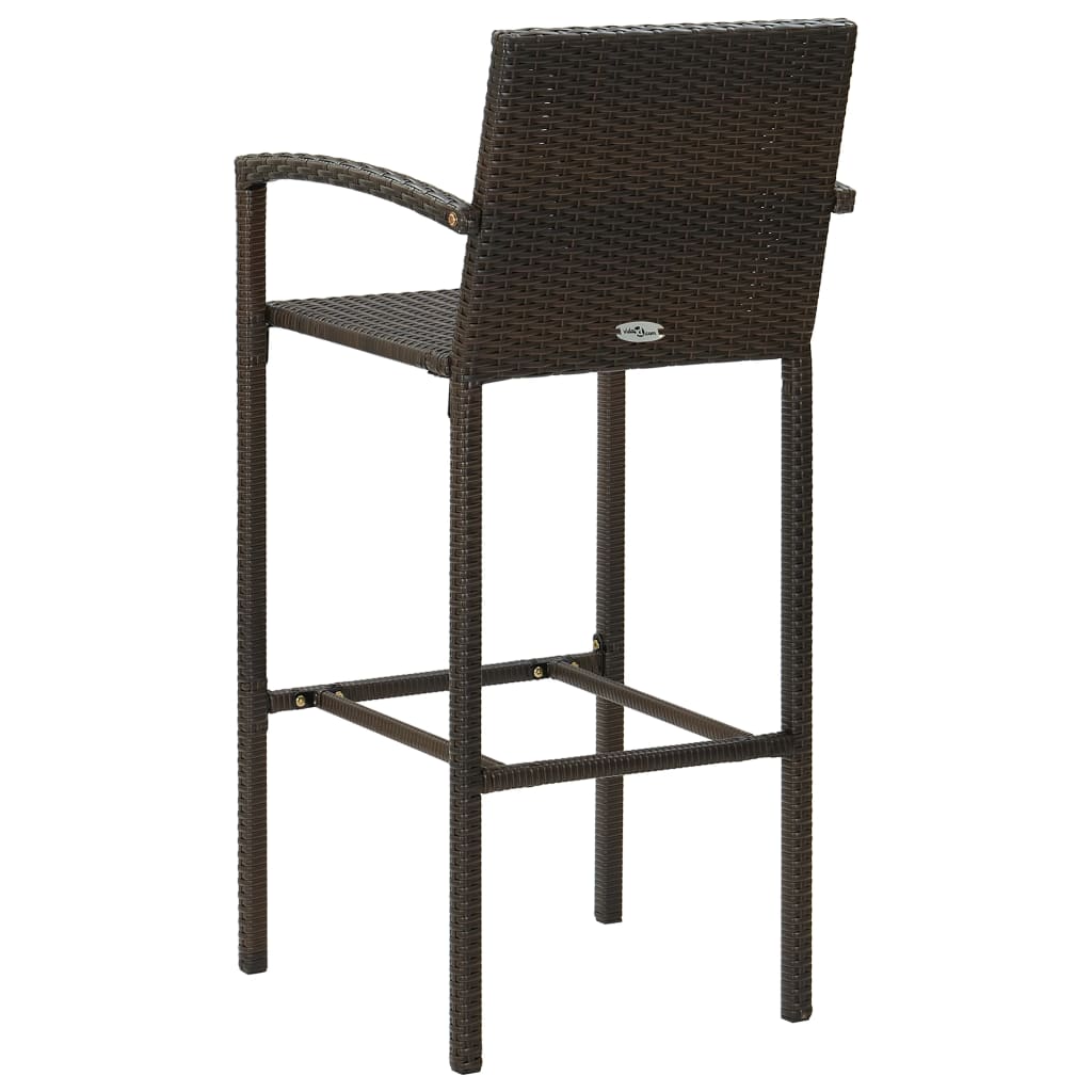 barstole 4 stk. polyrattan brun