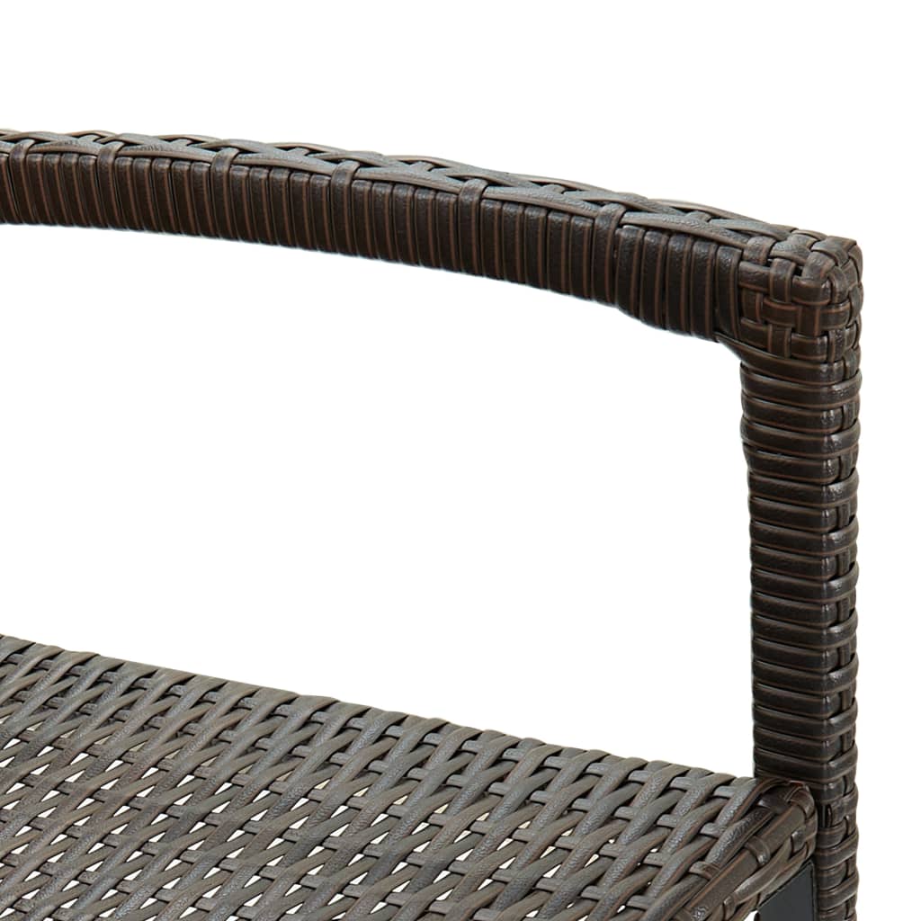 barstole 4 stk. polyrattan brun