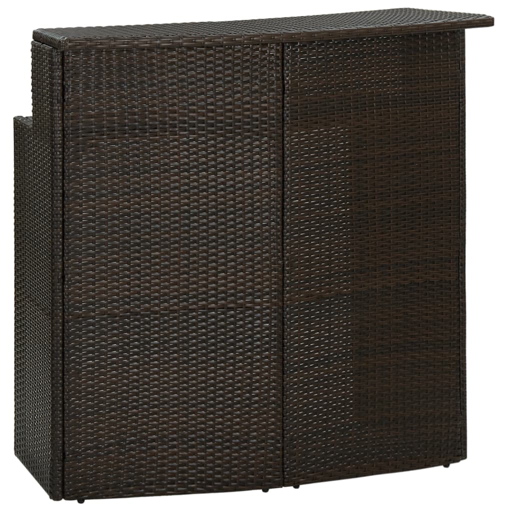 barbord til haven 120x55x110 cm polyrattan brun